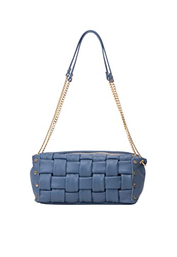 caneva Women's Handtasche aus Leder, Blau von caneva