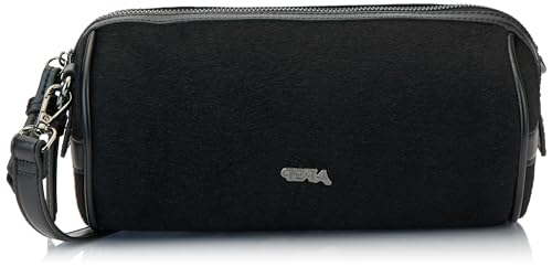 caneva Women's Handtasche mit Kunstfell, Schwarz von caneva