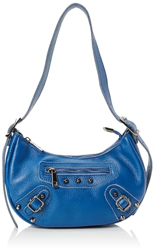 caneva Women's Schultertasche aus Leder, Blau von caneva