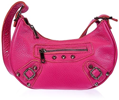 caneva Women's Schultertasche aus Leder, Fuchsia von caneva