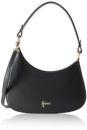 caneva Women's Schultertasche aus Leder, Schwarz von caneva