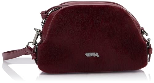 caneva Women's Tasche mit Kunstfell, Dunkelrot von caneva