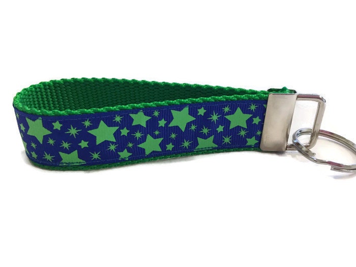 Blau Grüne Sterne, Schlüsselanhänger, Handgelenk von caninedesign