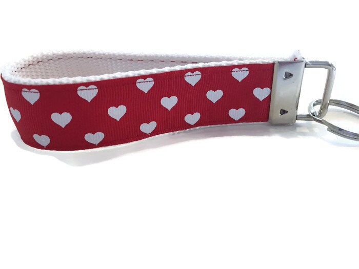 Herzen Valentinstag Schlüsselanhänger, Handgelenk von caninedesign