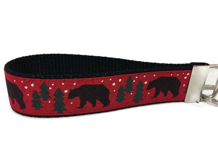 Weihnachts Schlüsselanhänger, Schwarzer Bär, Handgelenk von caninedesign