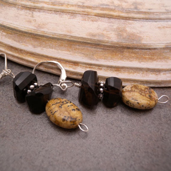 Bild Jaspis Rauchquarz Sterling Silber Ohrringe Bild Jaspis Rauchquarz Sterling Silber Ohrringe von canterburyvines