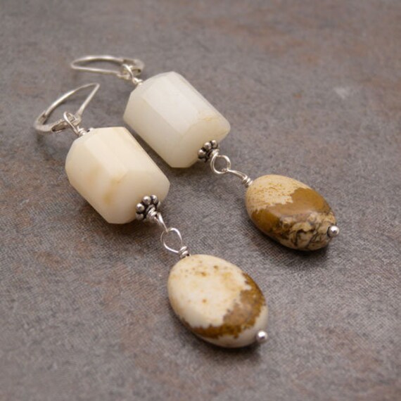 Opal Nugget Und Jaspis Ovale Sterling Silber Ohrringe Opal Nugget Und Jaspis Ovale Sterling Silber Ohrringe von canterburyvines