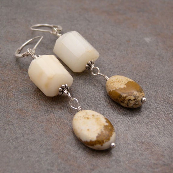 Opal Nugget Und Jaspis Ovale Sterling Silber Ohrringe Opal Nugget Und Jaspis Ovale Sterling Silber Ohrringe von canterburyvines