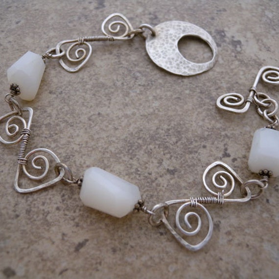 Opal Und Sterling Silber Z Link Armband Oxidiert Opal Und Sterling Silber Z Link Armband Oxidiert von canterburyvines