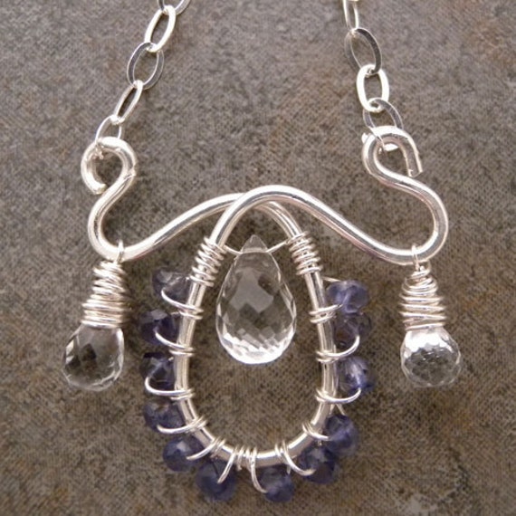 sterling Silber Anhänger Mit Weißer Topas Und Iolith sterling Silber Anhänger Mit Weißer Topas Und Iolith von canterburyvines