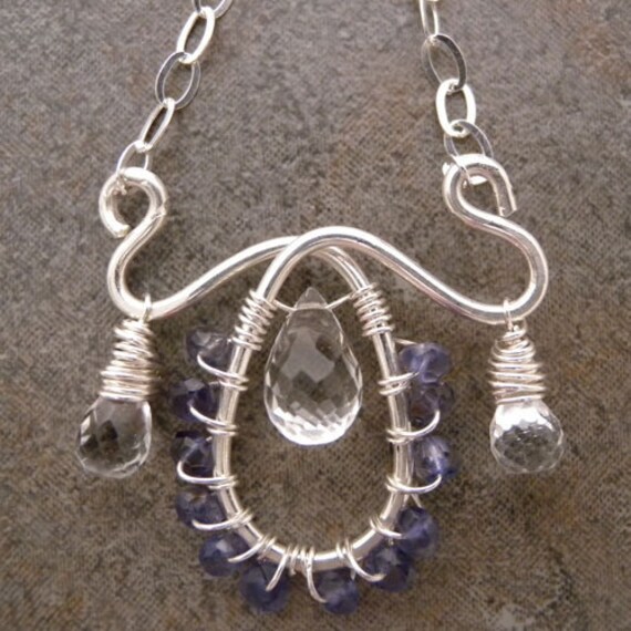 sterling Silber Anhänger Mit Weißer Topas Und Iolith sterling Silber Anhänger Mit Weißer Topas Und Iolith von canterburyvines