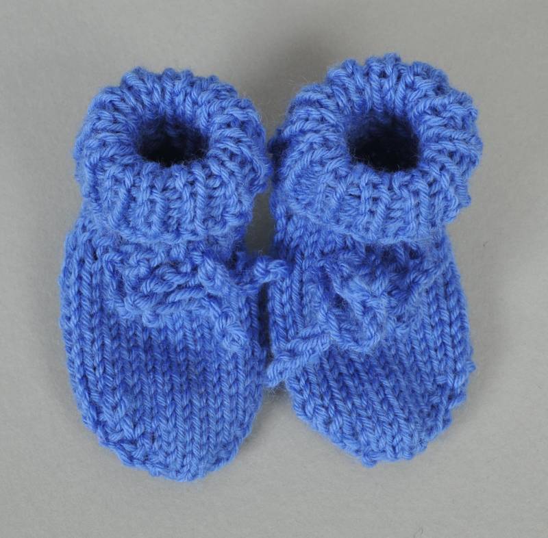 Babysocken Babyschuhe Blau Wolle 0-3 Monate von cantharellus