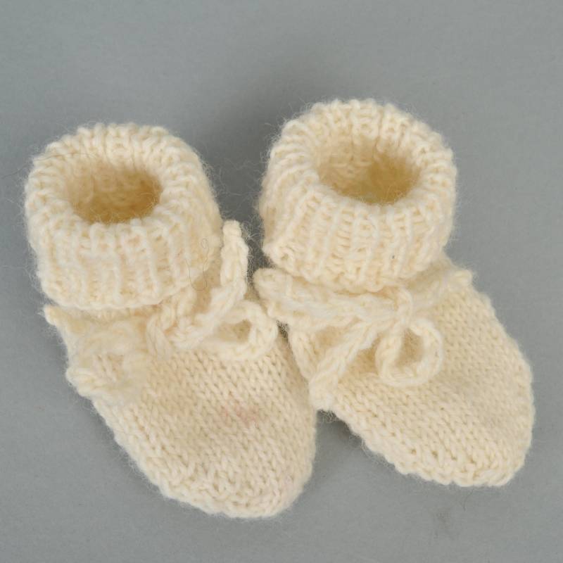 Babysocken Babyschuhe Naturweiß Wolle Bis 6 Monate von cantharellus