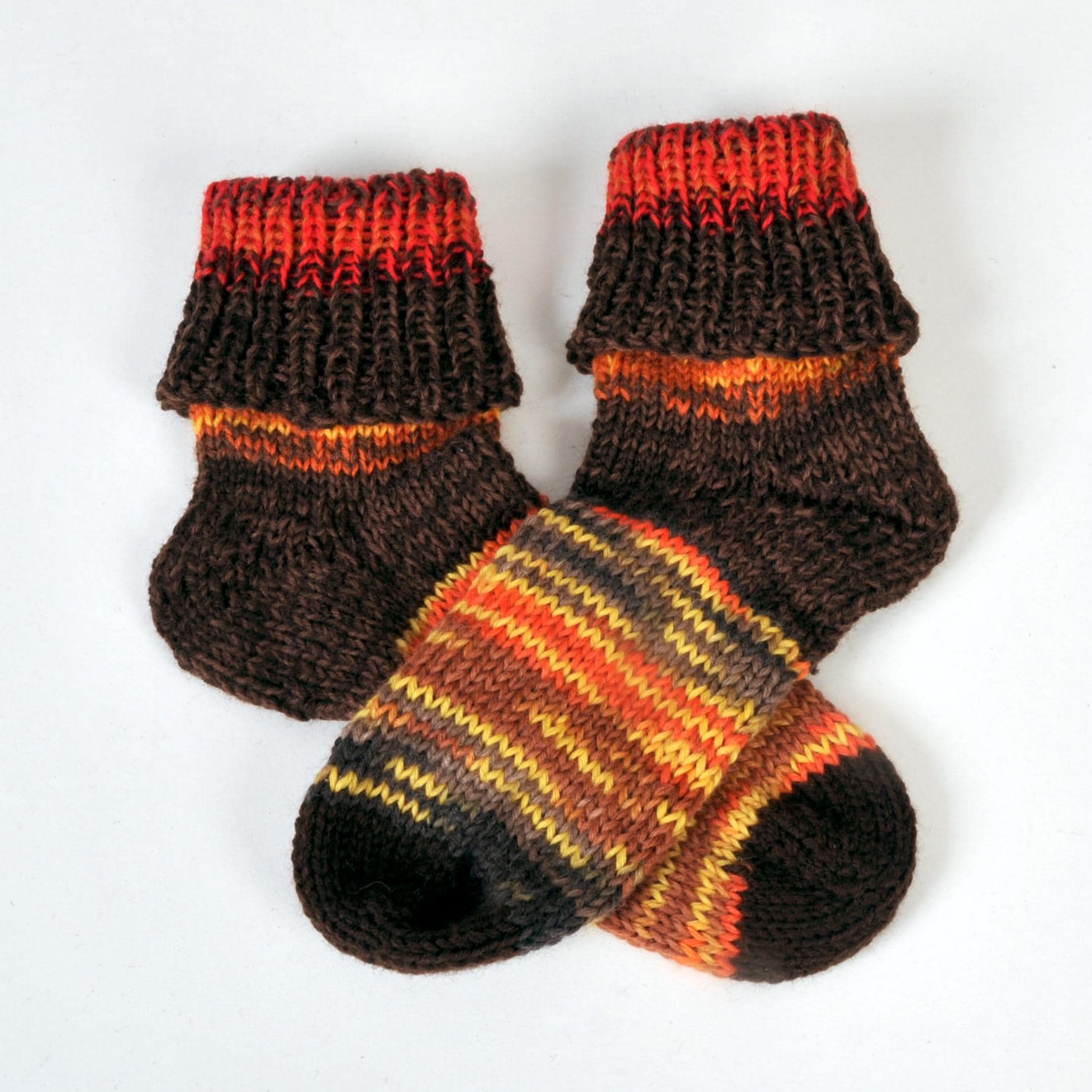 Dicke Warme Kuschelsocken Gr.35/36 in Herbstfarben Haussocken Stiefelsocken Handgestrickt Wolle Unikat von cantharellus