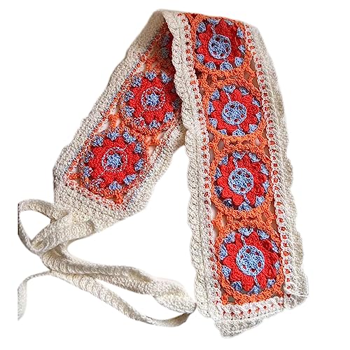 Boho Gestricktes Stirnband für Frauen Stretch Turban Floral Häkeln Sonnenblume Ethnischen Stil Krawatte Kopf Wrap Stirnband von caoxhenr