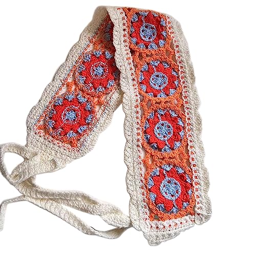 Boho Gestricktes Stirnband für Frauen Stretch Turban Floral Häkeln Sonnenblume Ethnischen Stil Krawatte Kopf Wrap Stirnband von caoxhenr