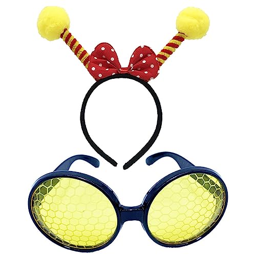 Cartoon Tier Stirnbänder Honigbiene Haar Hoop und Tier Brille Cosplay Haarband für Erwachsene Kinder Bühne Haar Zubehör von caoxhenr