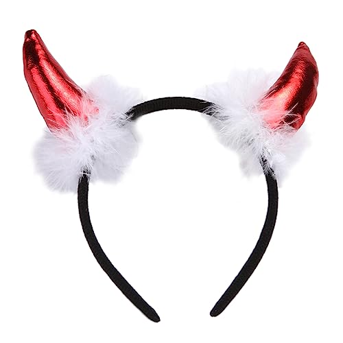 Furry Horns Hairhoop Teufelshorn Haarband Anime Cosplay Kostüm Party Requisiten Kopfschmuck Halloween Stirnband Zubehör von caoxhenr