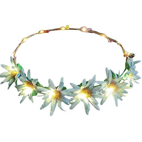 LED-Blumenkronen-Stirnbänder – leuchtendes Stirnband für Frauen, Girlanden, leuchtender Blumenkranz, Kronen für Hochzeit, Party, Geburtstag, Cosplay von caoxhenr