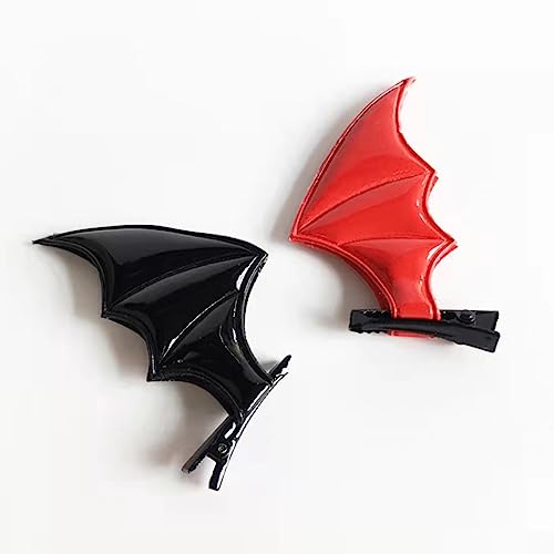 Mädchen Haarspangen Gothic Barrettes mit Fledermaus Teufelsflügel Form Haarnadel Cosplay Haarspangen Punk Haarnadeln Haarschmuck für Kinder von caoxhenr