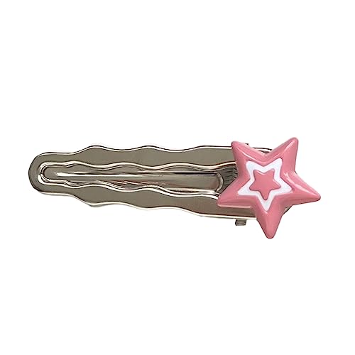 Mädchen Pony Clip Haarnadel Niedlich Herz Kopfschmuck Haarschmuck Harajuku Rosa Stern Herz Silber Entenschnabel Clip Haarnadel für Frauen von caoxhenr