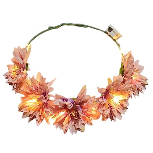 Zarte LED Leuchtende Blume Haarband Dünne Seite Haarband Simulierte Blume Form Haar Hoop Stirnband für Mädchen Haar Zubehör von caoxhenr