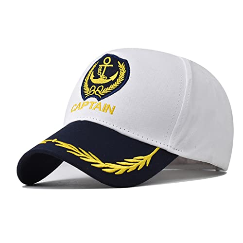 caoxhenr Unisex Kapitän Hut Vintage Sailor Baseball Hüte Bootfahren Schiff Sailor Captain Hat Navy Marine Cosplay Baseball Hut, W, Einheitsgröße von caoxhenr