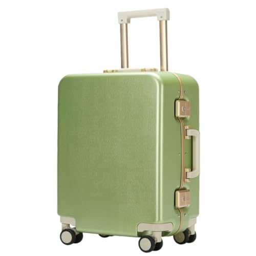 caoxinlei Koffer Gepäck Damen Leder Strukturiert Mute Universal Rad Passwort Box Langlebiger Und Starker Koffer Trolley Suitcase (Color : Green, Size : 22in) von caoxinlei