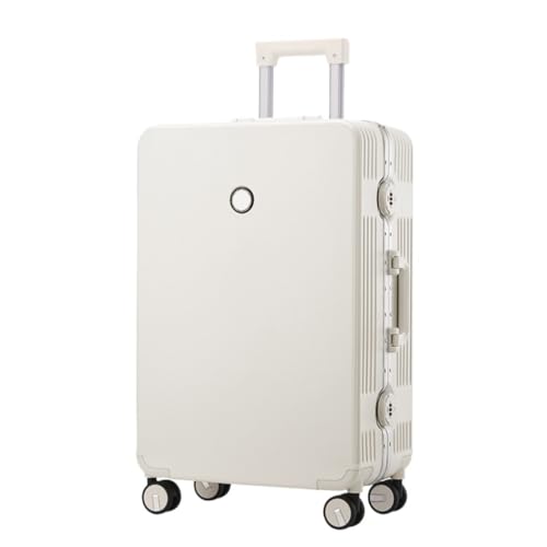 caoxinlei Koffer Koffer, Aluminiumrahmen, Universal-Rad-Trolley, Business-Koffer, Herren-Passwort-Boarding-Koffer Suitcase (Color : White, Size : 22in) von caoxinlei
