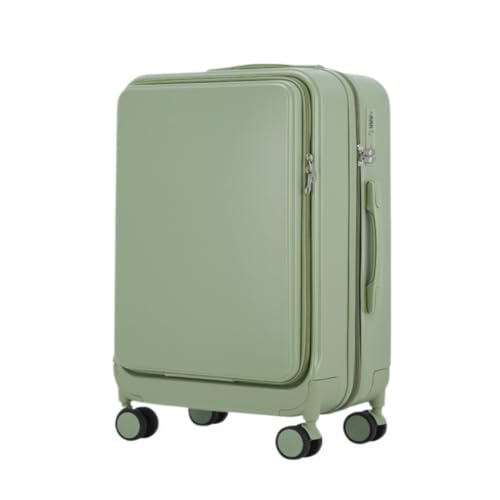 caoxinlei Koffer Multifunktionaler Koffer-Trolley for Männer, Robuster Und Langlebiger Studenten-Universal-Rad-Passwort-Koffer Suitcase (Color : Green, Size : 24in) von caoxinlei