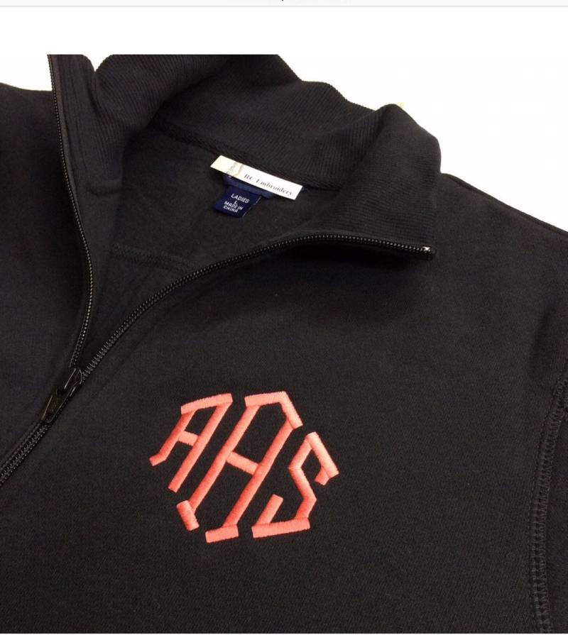 Kinder Jugend Monogrammed Quarter Zip Pullover, Monogramm Zip, Mädchen Jungen Sweatshirt von captonrob