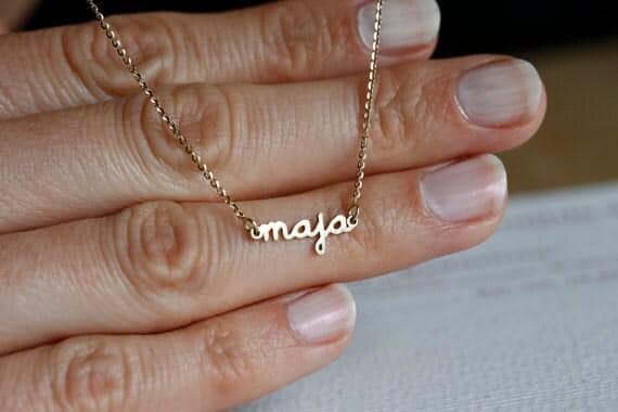 Massive Gold Halskette Benutzerdefinierte Signatur, Personalisierter Schmuck Massive Gold Halskette Benutzerdefinierte Signatur, Personalisierter Schmuck von capucinne