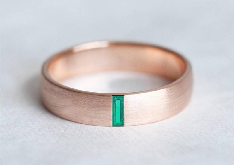 Smaragdring Smaragd, Herrenring Baguette von capucinne