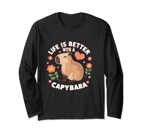capybara stofftier capybara niedlich für kinder mädchen Langarmshirt capybara stofftier capybara niedlich für kinder mädchen Langarmshirt von capybara gift bag a capybara for christmas