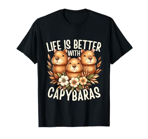 Cute Three Capybara Pet for Girls Ladies T-Shirt von capybara tee men's women's kids a capybara Outfit