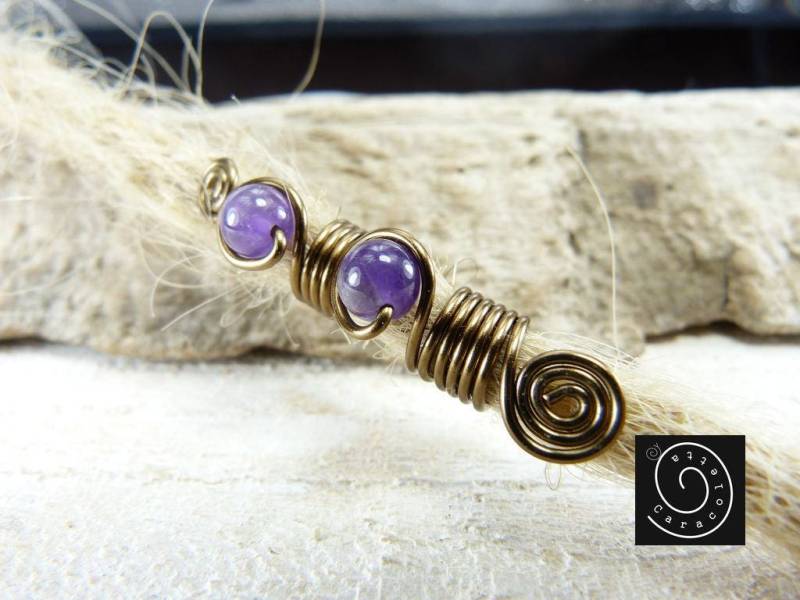 Dreadbead "Angel" Mit Amethyst Dread Schmuck Dreadlocks Rasta von caracoletta