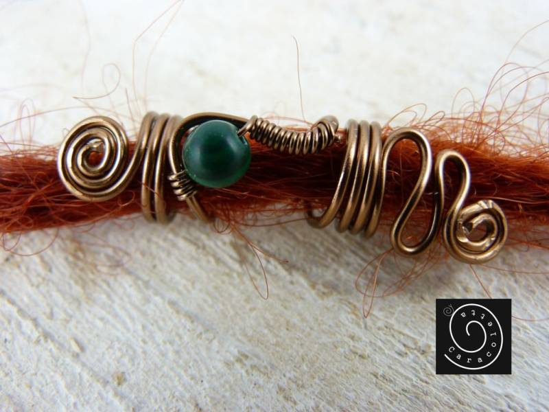 Dreadlocks Schmuck "Bastet" Rastaperle Malachit Bronze Dreadlocks Schmuck "Bastet" Rastaperle Malachit Bronze von caracoletta