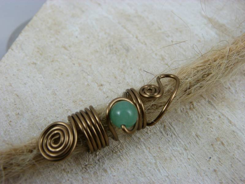 Dreadperle, Dread Schmuck "Aventurin" Rastaperle Dreadlock Schmuck, Dreadhats von caracoletta
