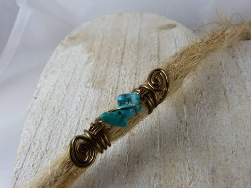Dreadperle Mit Türkisnuggets, Dread Schmuck Türkise, Dreadlocks Schmuck, Rastaperle Dreadperle Mit Türkisnuggets, Dread Schmuck Türkise, Dreadlocks Schmuck, Rastaperle von caracoletta