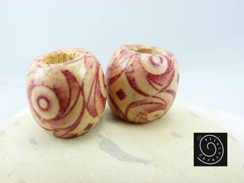 Dreadperlen, Holzdreadschmuck Set "Wirbel", Rastaschmuck von caracoletta