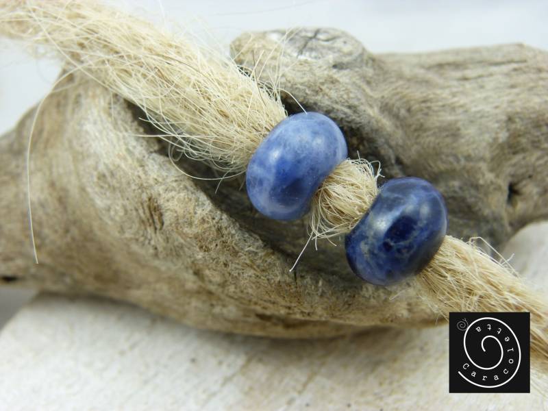 Dreadperlen Sodalith Blau, Bartperlen Edelstein Set 2 Stück Dreadschmuck, Braidschmuck Dreadperlen Sodalith Blau, Bartperlen Edelstein Set 2 Stück Dreadschmuck, Braidschmuck von caracoletta