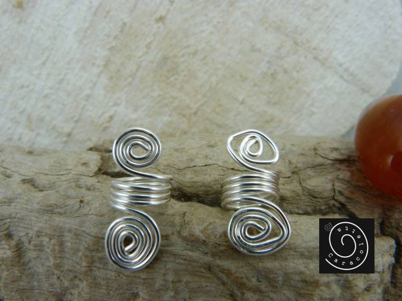Dreads Jewelry, 2 Dreadbeads Silver Plated, Handmade Dreadlocs Beads Dreads Jewelry, 2 Dreadbeads Silver Plated, Handmade Dreadlocs Beads von caracoletta