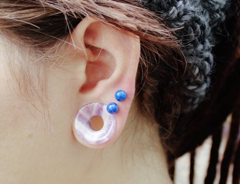 Ohrstecker "Kleiner Planet" Aus Lapislazuli 925Silber, Ohrringe Blau, Geschenk von caracoletta