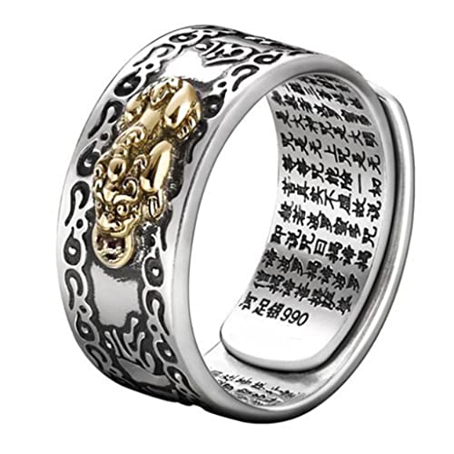 caralin Feng Shui Pixiu Mani Mantra zum Schutz Reichtum Ring Ring Amulett Reichtum Glück Offener verstellbarer Ring buddhistischer Jude caralin Feng Shui Pixiu Mani Mantra zum Schutz Reichtum Ring Ring Amulett Reichtum Glück Offener verstellbarer Ring buddhistischer Jude von caralin