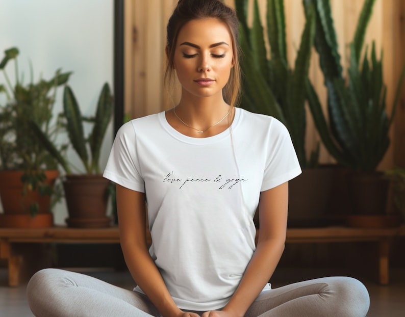 Unisex-T-Shirt "Love, Places, Yoga" von carastudioshop