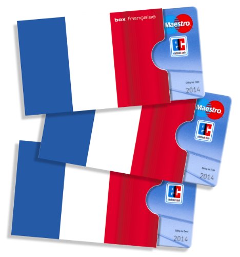 Frankreich - Karten-/Ausweishüllen cardbox /// Motiv: Frankreich Flagge/Französische Fahne /// 3er Set /// Kartenhüllen/Ausweishüllen von cardbox