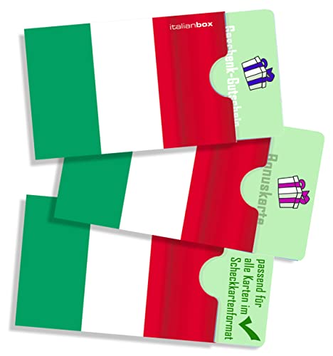 Italien-cardbox /// Motiv: Italien Flagge/Italienische Fahne /// 3er Set /// Kartenhüllen für ec-Karten, Kreditkarten, Geschenkkarten, Clubkarten im Scheckkartenformat UVM. von cardbox