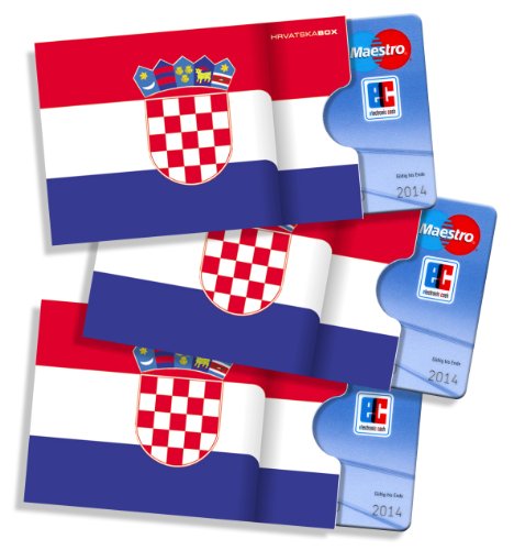 Karten- und Ausweishüllen cardbox /// Motiv: Kroatien Fahne/Kroatische Flagge /// 3er Set /// Kreditkartenhülle, Bankkartenhülle, Hülle für Gutscheine von cardbox