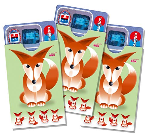 Wunderschöne Fuchs-Kartenhüllen /// (3) er Set /// Hüllen für Karten Aller Art im Scheckkartenformat aus hochwertigem Bilderdruckkarton von cardbox