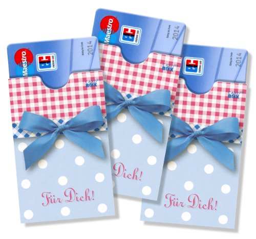 cardbox /// Motiv: Für Dich! /// 3er Set /// Geschenkkarten und Bonuskarten Hülle als originelles Geschenk oder als Geldgeschenk-Verpackung von cardbox